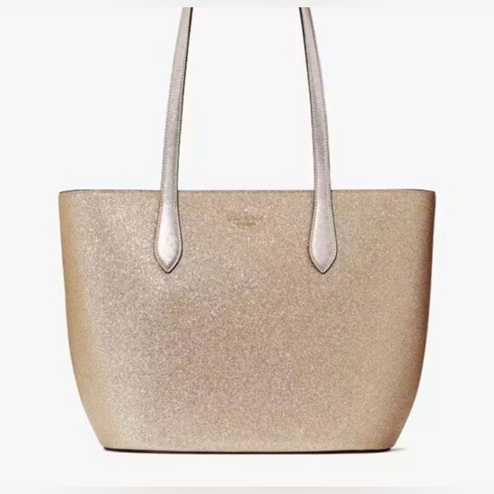 Kate Spade NWT Glimmer Tote Purse Bag Golden Glitter $359